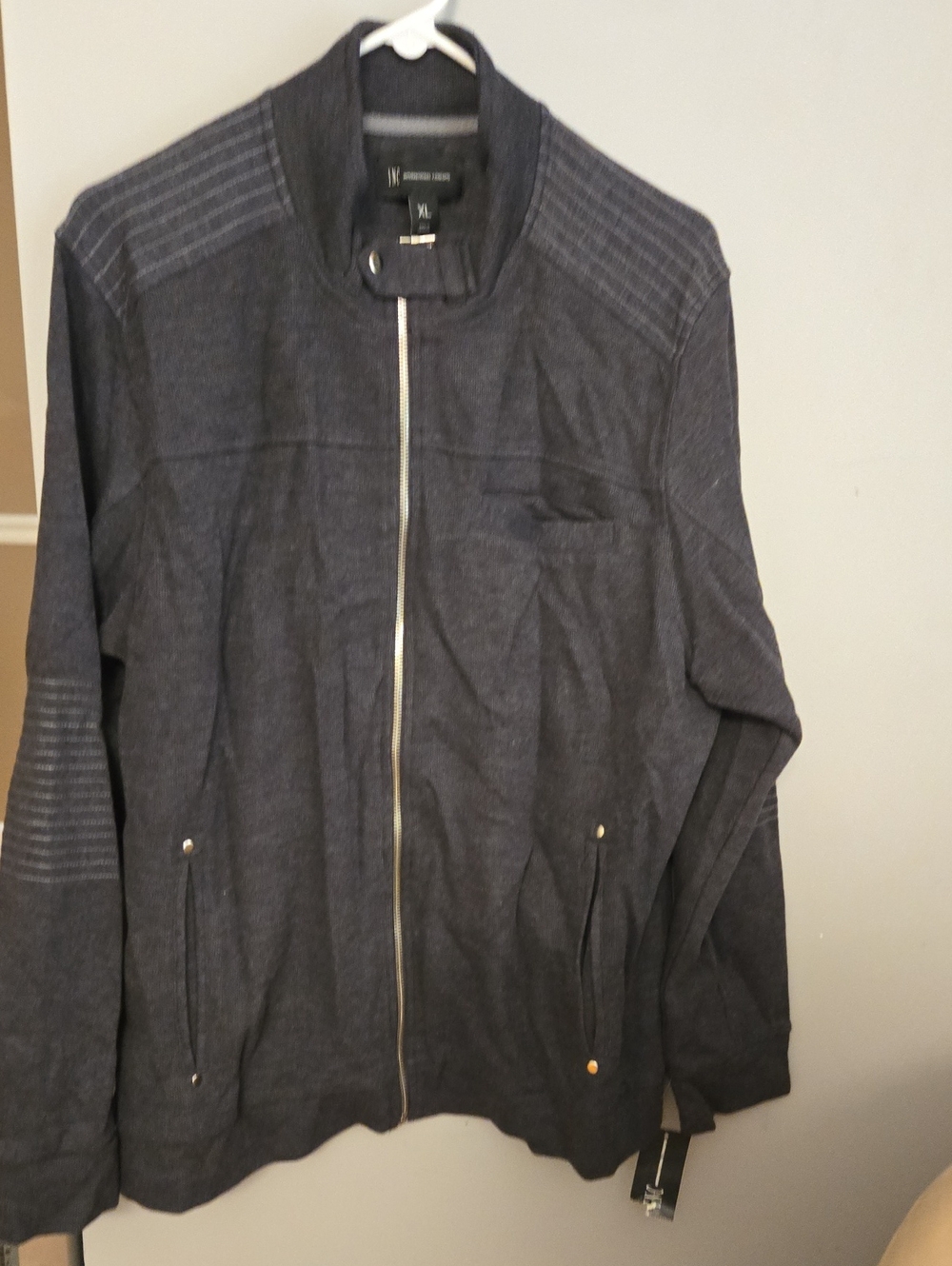 INC International Concepts Men's Dark Charcoal Zip Bomber Jacket